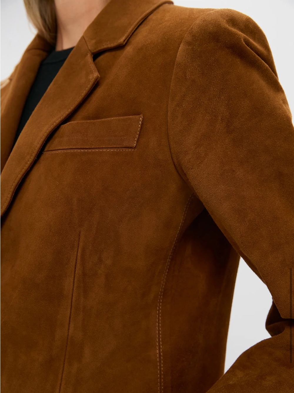 NEW Tuckernuck Leo Blazer Toffee Suede Size Medium - Picture 4 of 8